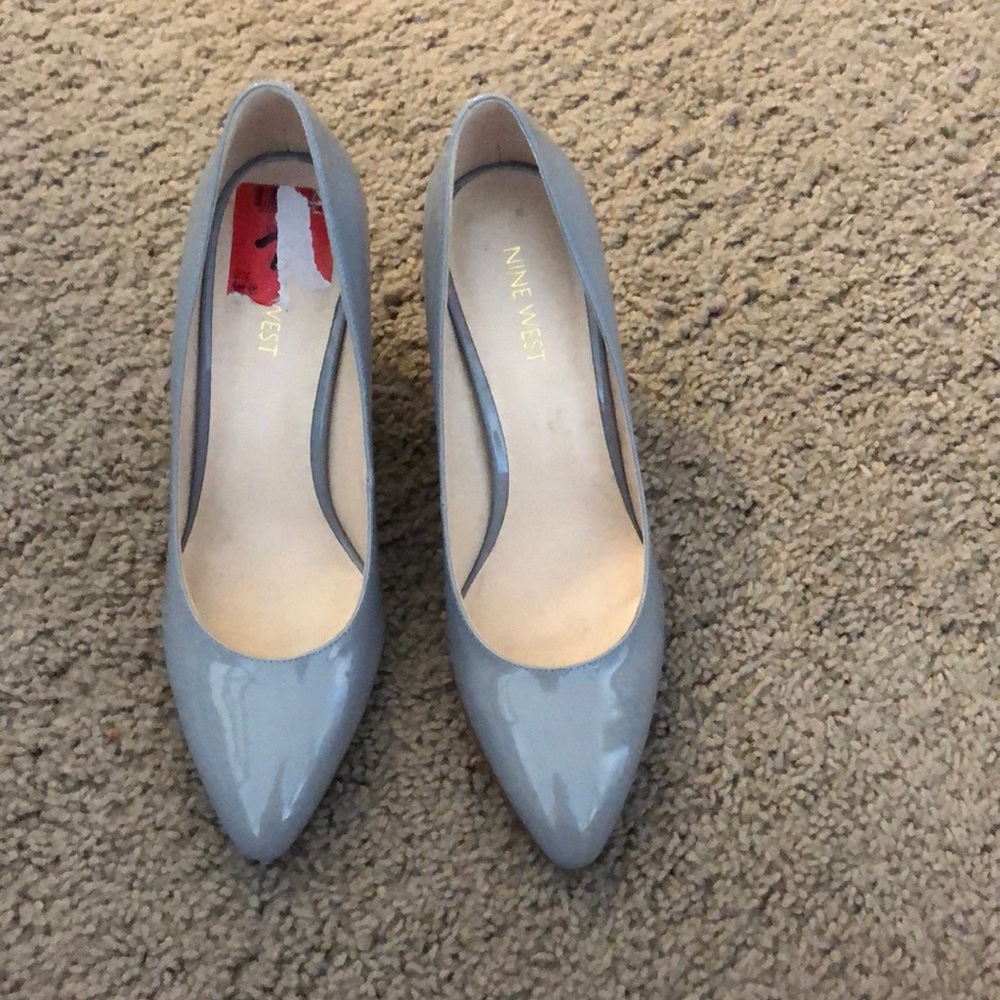Grey Block Heels